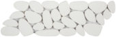 White Sliced Reconstituted Pebble Mosaic Interlocking Border | Young Interiors Flooring Center