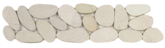 White Xl Sliced Matte Pebble Interlocking Border | Young Interiors Flooring Center