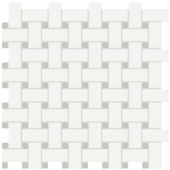 White w/Soft Sage Matte Basketweave Mosaic | Young Interiors Flooring Center