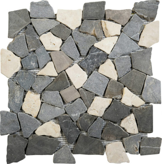 White/Grey/Black Opus Interlocking Mosaic | Young Interiors Flooring Center