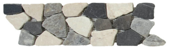 White/Grey/Black Opus Mosaic Interlocking Border | Young Interiors Flooring Center