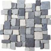 White/L.grey/D.grey Cubic Marble Opus Interlocking Mosaic | Young Interiors Flooring Center