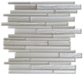 Wood Look Glass Baguette Light Grey Interlocking Mosaic | Young Interiors Flooring Center