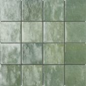 Zellige Glazed Ceramic Soft Green Mix 3"x3" | Young Interiors Flooring Center