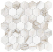 Royal Stoneworks 2" Calacatta Royale Hex | Young Interiors Flooring Center