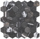Royal Stoneworks 2" Regal Black Vein Hex | Young Interiors Flooring Center