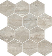 Saturnia 3x3 Hex Silver Matte | Young Interiors Flooring Center