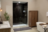 Black Ice Gloss Shower Wall Kit 30x60x94 | Young Interiors Flooring Center