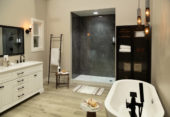 Cracked Slate Gloss Shower Wall Kit 32x60x94 | Young Interiors Flooring Center