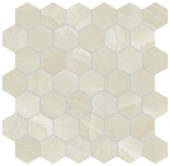 Lustra 2" Hex Onyx Crema Honed | Young Interiors Flooring Center