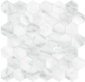 Plata Carrara Abisso 2 Hexagon Polished | Young Interiors Flooring Center