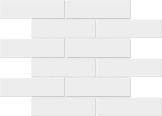 White Brick Pattern Glossy Glazed Ceramic 2"x6" | Young Interiors Flooring Center