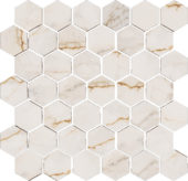 Treasure II Perfect Calacatta 2" Hex Polished | Young Interiors Flooring Center